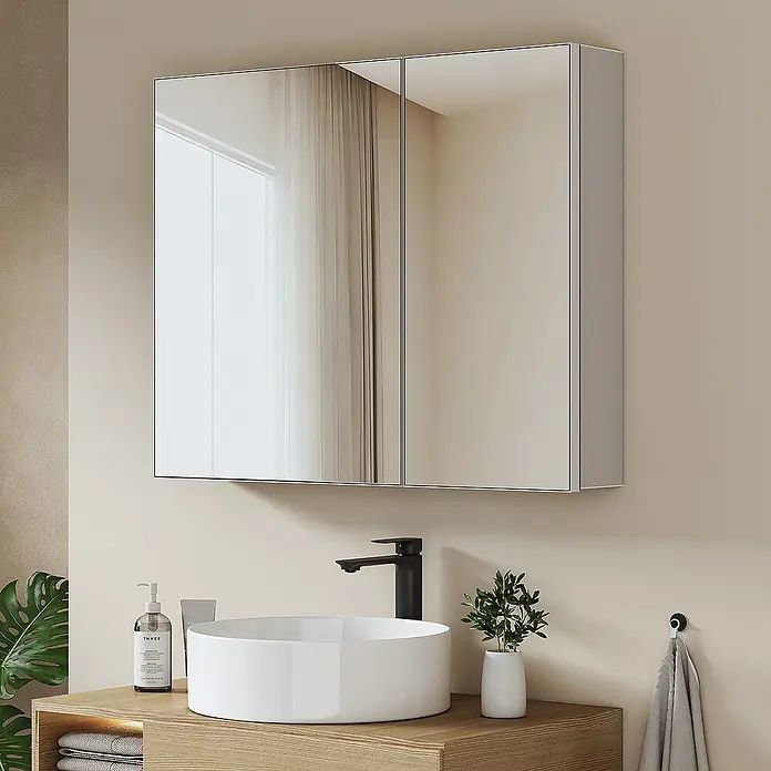 Emke Spiegelschrank Nexus - Aluminium, Weiß