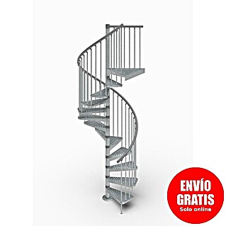 Scrigno Escalera exterior Outdoor (Número de escalones: 12 ud., Espiral izquierda y derecha, Plata/Plata, 160 cm)