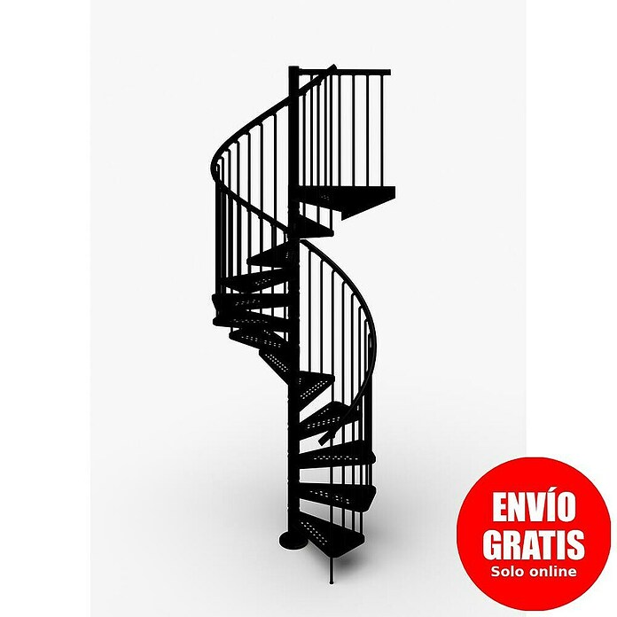 Scrigno Escalera exterior Outdoor (Número de escalones: 12 ud., Espiral izquierda y derecha, Negro/Negro, 140 cm) | BAUHAUS