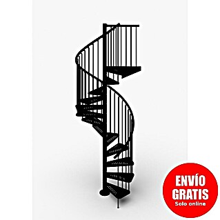 Scrigno Escalera exterior Outdoor (Número de escalones: 12 ud., Espiral izquierda y derecha, Negro/Negro, 120 cm)