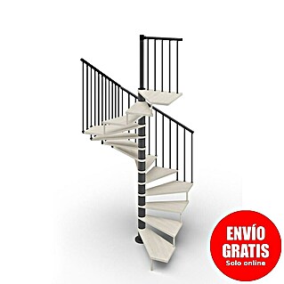 Scrigno Escalera de caracol Quadra (Diámetro: 160 cm, Altura de planta: 267 cm - 312 cm, Antracita/Blanco)