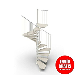 Scrigno Escalera de caracol Quadra (Diámetro: 160 cm, Altura de planta: 267 cm - 312 cm, Blanco/Blanco)