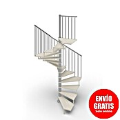 Scrigno Escalera de caracol Quadra (Diámetro: 160 cm, Altura de planta: 267 cm - 312 cm, Plata/Blanco) | BAUHAUS