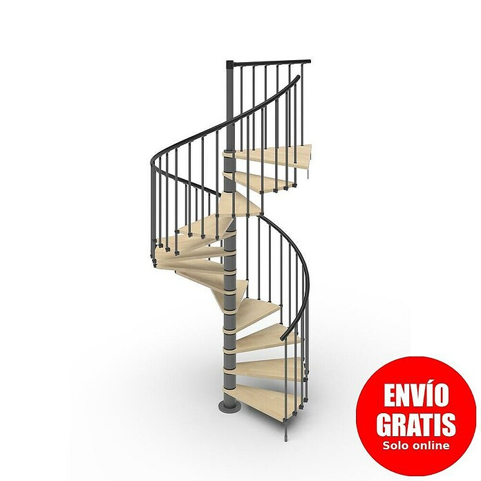 Scrigno Escalera de caracol Loop (Antracita/Beige, Diámetro: 120 cm, Altura de planta: 267 cm - 312 cm) | BAUHAUS
