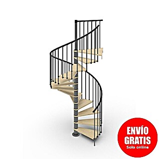 Scrigno Escalera de caracol Loop (Diámetro: 120 cm, Altura de planta: 267 cm - 312 cm, Antracita/Beige)