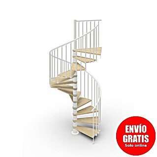 Scrigno Escalera de caracol Loop (Diámetro: 160 cm, Altura de planta: 267 cm - 312 cm, Blanco/Beige)