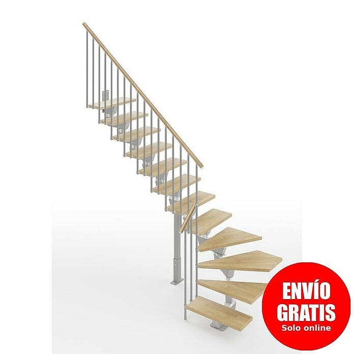 Scrigno Escalera principal Lumina L (Plata/Beige, 95 cm, 1/4 espiral izquierda, Altura de planta: 241 cm - 289 cm) | BAUHAUS