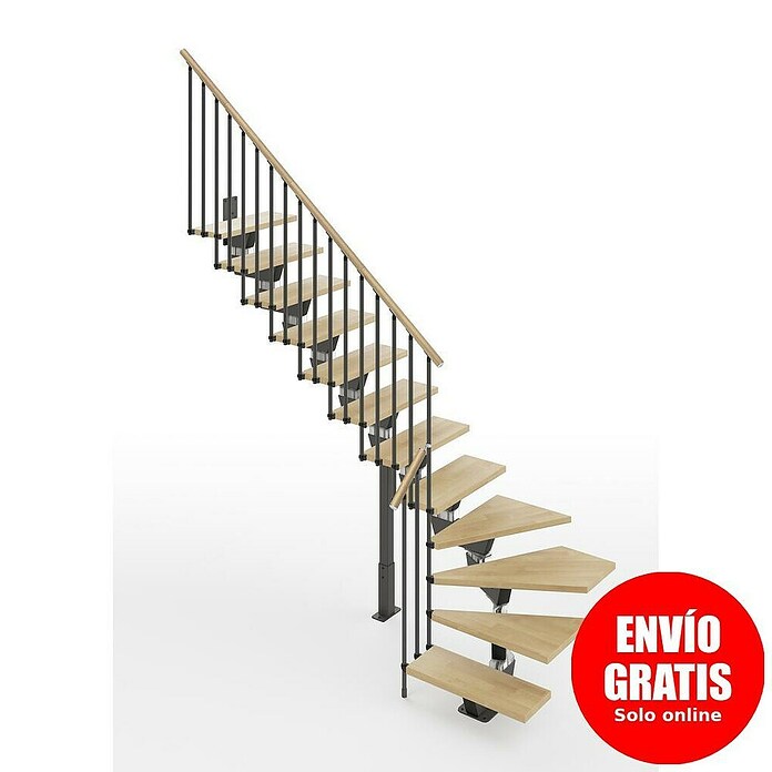 Scrigno Escalera principal Lumina L (Antracita/Beige, 95 cm, 1/4 espiral izquierda, Altura de planta: 241 cm - 289 cm) | BAUHAUS