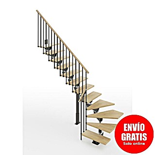 Scrigno Escalera principal Lumina L (65 cm, 1/4 espiral izquierda, Altura de planta: 241 cm - 289 cm, Antracita/Beige)