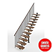 Scrigno Escalera principal Lumina Recta (85 cm, Recto, Altura de planta: 241 cm - 289 cm, Antracita/Nogal) | BAUHAUS