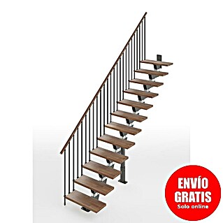 Scrigno Escalera principal Lumina Recta (95 cm, Recto, Altura de planta: 241 cm - 289 cm, Antracita/Nogal)