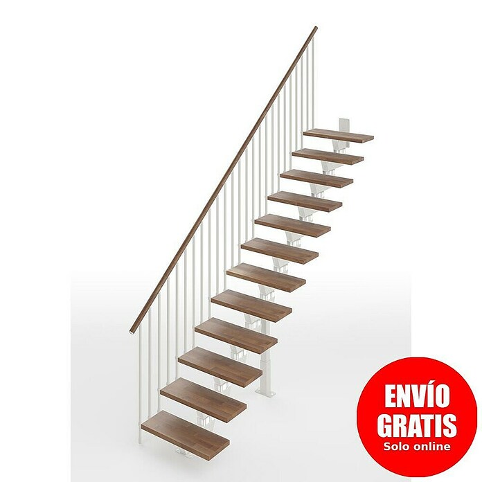 Scrigno Escalera principal Lumina Recta (Blanco/Nogal, 85 cm, Recto, Altura de planta: 241 cm - 289 cm) | BAUHAUS