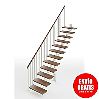 Scrigno Escalera principal Lumina Recta (95 cm, Recto, Altura de planta: 241 cm - 289 cm, Blanco/Nogal)