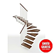 Scrigno Escalera principal Lumina U (Blanco/Nogal, 65 cm, 1/4 espiral izquierda, Altura de planta: 241 cm - 289 cm) | BAUHAUS