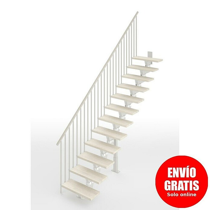 Scrigno Escalera principal Lumina Recta (Blanco/Blanco, 75 cm, Recto, Altura de planta: 241 cm - 289 cm) | BAUHAUS