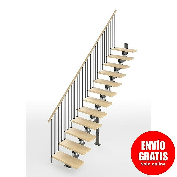 Scrigno Escalera principal Lumina Recta (Antracita/Beige, 85 cm, Recto, Altura de planta: 241 cm - 289 cm) | BAUHAUS