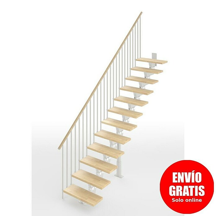 Scrigno Escalera principal Lumina Recta (Blanco/Beige, 85 cm, Recto, Altura de planta: 241 cm - 289 cm) | BAUHAUS