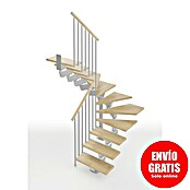 Scrigno Escalera principal Lumina U (95 cm, 1/4 espiral izquierda, Altura de planta: 241 cm - 289 cm, Plata/Beige) | BAUHAUS