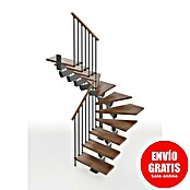 Scrigno Escalera principal Lumina U (85 cm, 1/4 espiral izquierda, Altura de planta: 241 cm - 289 cm, Antracita/Nogal) | BAUHAUS