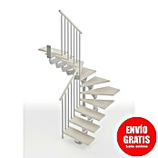 Scrigno Escalera principal Lumina U (75 cm, 1/4 espiral izquierda, Altura de planta: 241 cm - 289 cm, Plata/Blanco) | BAUHAUS