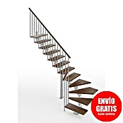 Scrigno Escalera principal Lumina L (Plata/Nogal, 95 cm, 1/4 espiral izquierda, Altura de planta: 241 cm - 289 cm) | BAUHAUS