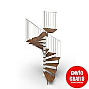Scrigno Escalera de caracol Quadra (Diámetro: 120 cm, Altura de planta: 267 cm - 312 cm, Blanco/Nogal) | BAUHAUS