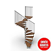Scrigno Escalera de caracol Quadra (Diámetro: 120 cm, Altura de planta: 267 cm - 312 cm, Plata/Nogal) | BAUHAUS