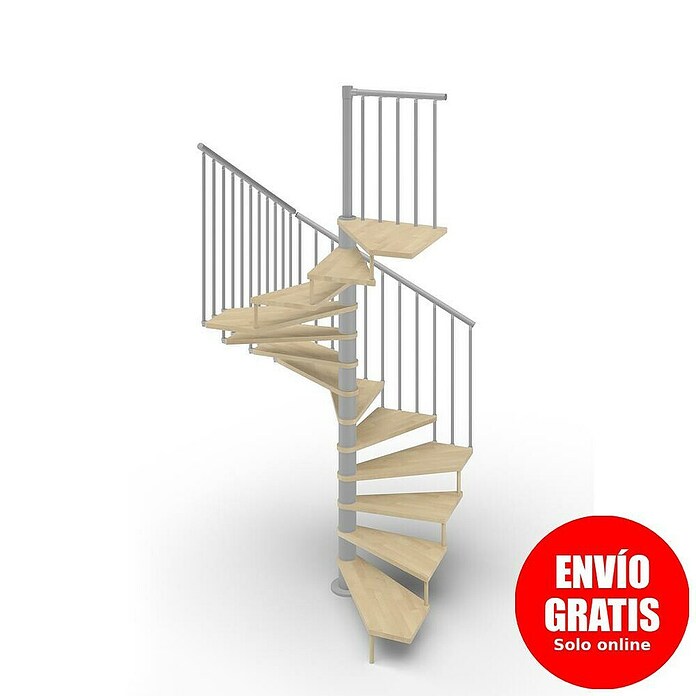 Scrigno Escalera de caracol Quadra (Diámetro: 180 cm, Altura de planta: 267 cm - 312 cm, Plata/Beige) | BAUHAUS