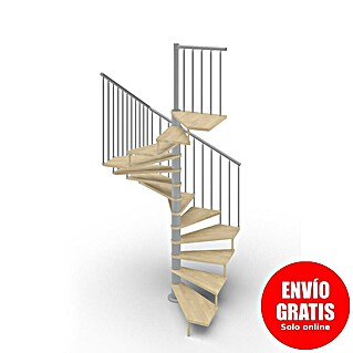 Scrigno Escalera de caracol Quadra (Diámetro: 160 cm, Altura de planta: 267 cm - 312 cm, Plata/Beige)