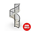 Scrigno Escalera de caracol Loop (Antracita/Blanco, Diámetro: 105 cm, Altura de planta: 267 cm - 312 cm) | BAUHAUS