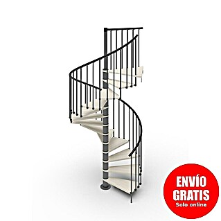 Scrigno Escalera de caracol Loop (Diámetro: 105 cm, Altura de planta: 267 cm - 312 cm, Antracita/Blanco)