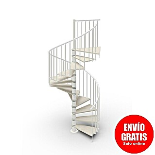 Scrigno Escalera de caracol Loop (Diámetro: 160 cm, Altura de planta: 267 cm - 312 cm, Blanco/Blanco)