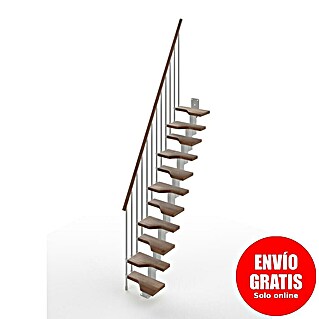 Scrigno Escalera principal Sailor (Ancho: 61 cm, Recto, Altura de planta: 241 cm - 285 cm, Plata/Nogal)