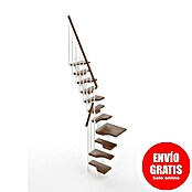Scrigno Escalera principal Sailor L (Ancho: 61 cm, 1/4 espiral izquierda, Color peldaños: Nogal, Blanco/Nogal) | BAUHAUS