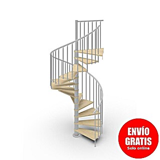 Scrigno Escalera de caracol Loop (Diámetro: 180 cm, Altura de planta: 267 cm - 312 cm, Plata/Beige)