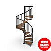Scrigno Escalera de caracol Loop (Antracita/Nogal, Diámetro: 120 cm, Altura de planta: 267 cm - 312 cm) | BAUHAUS