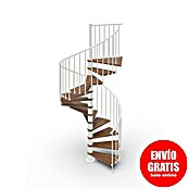 Scrigno Escalera de caracol Loop (Diámetro: 105 cm, Altura de planta: 267 cm - 312 cm, Blanco/Nogal) | BAUHAUS