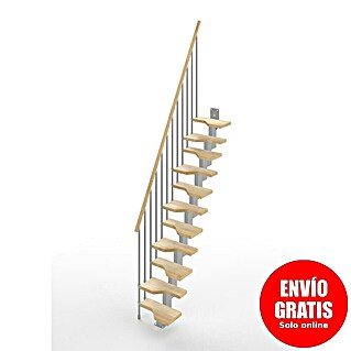 Scrigno Escalera principal Sailor (Ancho: 61 cm, Recto, Altura de planta: 241 cm - 285 cm, Plata/Beige)