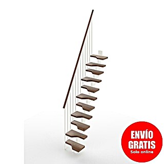 Scrigno Escalera principal Sailor (Ancho: 61 cm, Recto, Altura de planta: 241 cm - 285 cm, Blanco/Nogal)