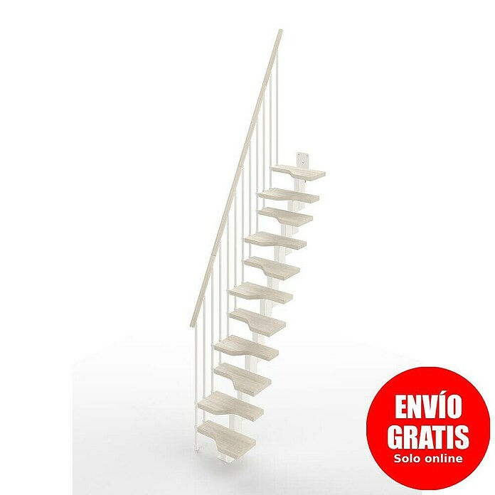 Scrigno Escalera principal Sailor (Ancho: 61 cm, Recto, Altura de planta: 241 cm - 285 cm, Blanco/Blanco) | BAUHAUS