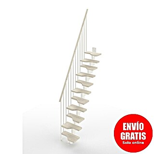 Scrigno Escalera principal Sailor (Ancho: 61 cm, Recto, Altura de planta: 241 cm - 285 cm, Blanco/Blanco)