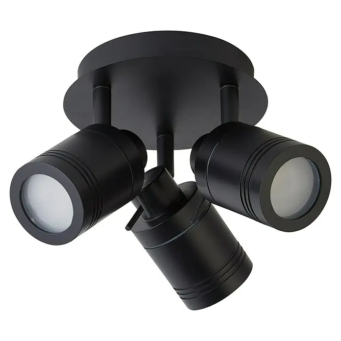 Searchlight LED-Deckenstrahler Samson - 10 W, L x B x H: 28 x 28 x 16 cm, Schwarz - Schwarze Deckenleuchte mit drei Strahlern. Die Strahler sind individuell verstellbar und sorgen für eine optimale Ausleuchtung.