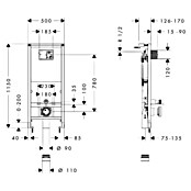 Hansgrohe Inbouwreservoir iFrame universal 1120 (b x h: 500 x 1.150 mm, Afvoerdiameter: 90 mm) | BAUHAUS