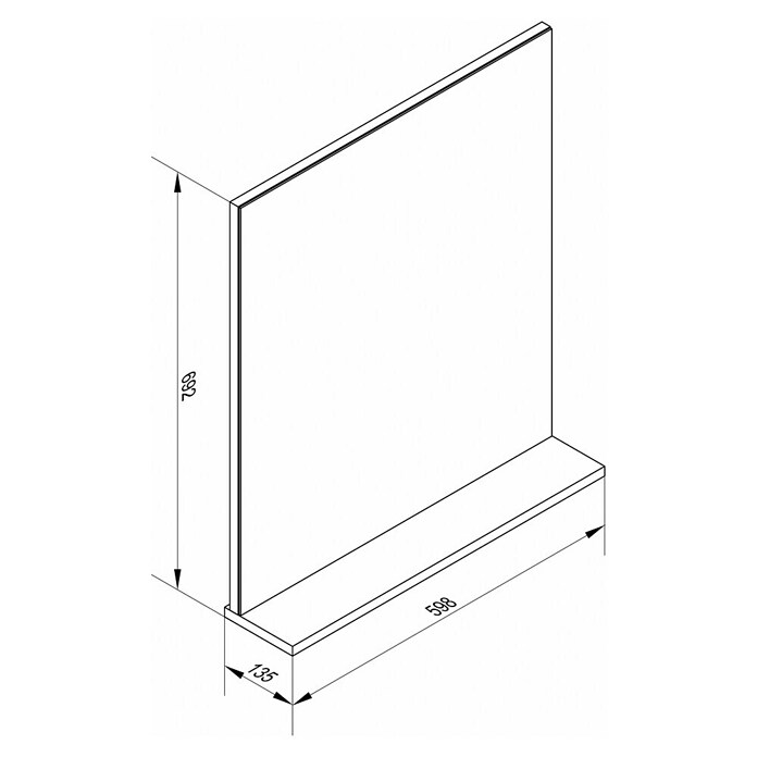Fackelmann Finn Ablagespiegel (598 x 135 x 692 mm, Ast-Eiche) | BAUHAUS