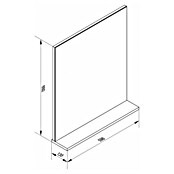 Fackelmann Finn Ablagespiegel (598 x 135 x 692 mm, Ast-Eiche) | BAUHAUS