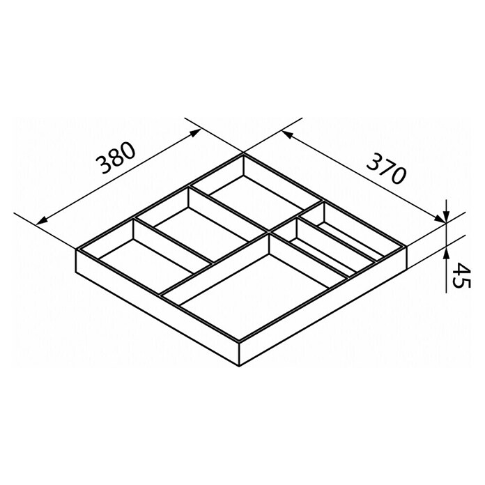 Fackelmann Stanford Schubladenbox (L x B x H: 380 x 370 x 45 mm, Braun) | BAUHAUS