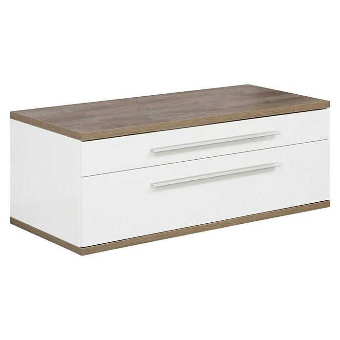 Fackelmann Stanford Waschbeckenunterschrank (B x T x H: 1 100 x 500 x 404 mm, Nature Oak, Weiß, OHNE Beckenausschnitt) | BAUHAUS