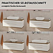 Fackelmann Stanford Waschbeckenunterschrank (B x T x H: 1 100 x 500 x 404 mm, Nature Oak, Weiß, OHNE Beckenausschnitt) | BAUHAUS