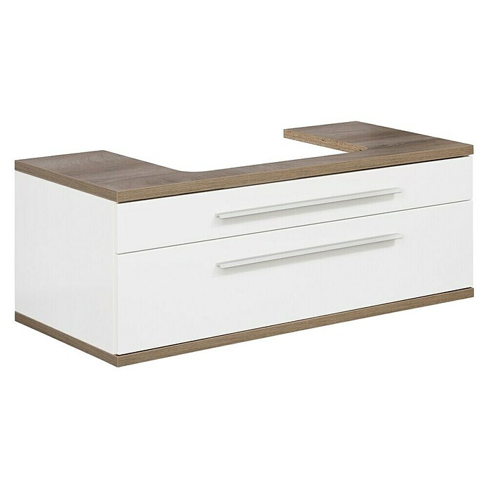 Fackelmann Stanford Waschbeckenunterschrank (B x T x H: 1 000 x 500 x 404 mm, Nature Oak, Weiß, MIT Beckenausschnitt) | BAUHAUS