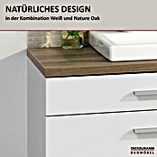 Fackelmann Stanford Waschbeckenunterschrank (B x T x H: 1 000 x 500 x 404 mm, Nature Oak, Weiß, MIT Beckenausschnitt) | BAUHAUS